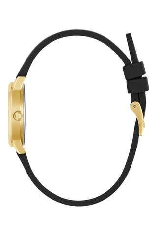Montre à quartz en silicone - Noir et doré