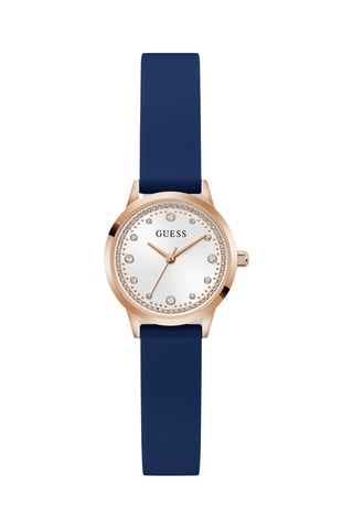 Montre à quartz en silicone - Bleu et doré