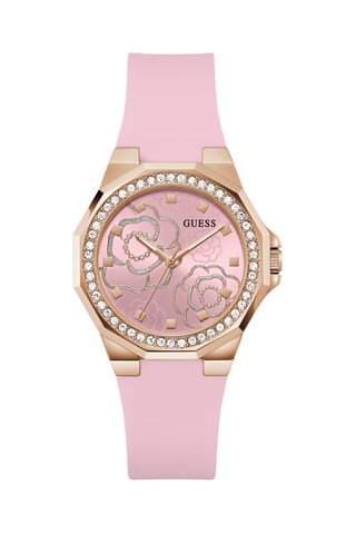 Montre à quartz en silicone - Rose et doré rose