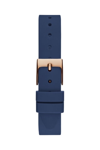 Montre à quartz en cuir véritable - Bleu et doré