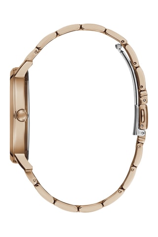 Montre à quartz en acier et diamant - Doré