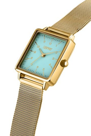 Montre à quartz en acier - Doré et Bleu