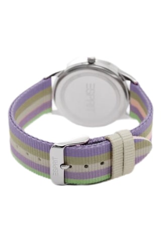 Montre à quartz en nylon - Violet et vert clair