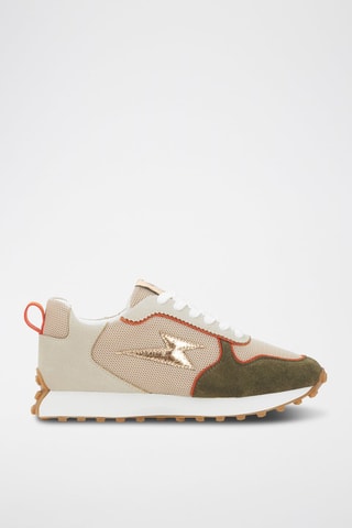 Sneakers platform Lunelle - Kaki e beige