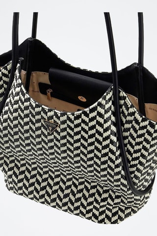 Bolso shopper y bolso de mano Tessi - Blanco, negro y dorado