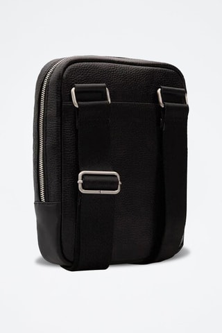 Bandolera de piel Monaco - Negro y rojo