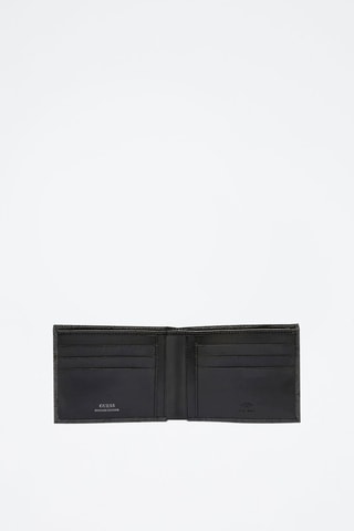 Cartera de piel - Negro y gris