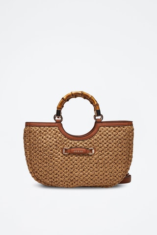 Bolso de rafia Siria - Beige y marrón