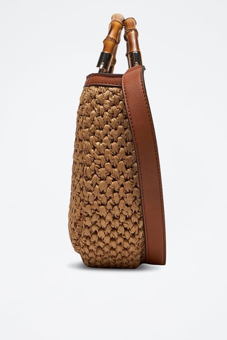 Bolso de rafia Siria - Beige y marrón
