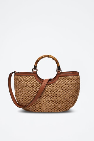 Bolso de rafia Siria - Beige y marrón
