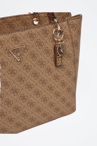 Bolso shopper - Marrón y beige