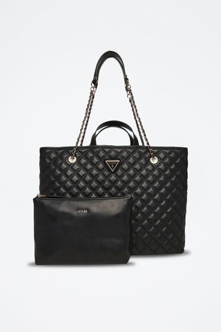Bolso shopper y bolso de mano - Plateado y negro
