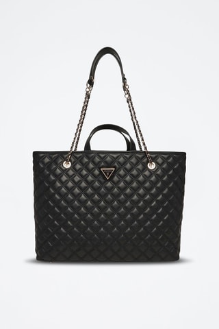 Bolso shopper y bolso de mano - Plateado y negro