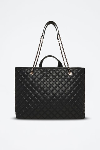 Bolso shopper y bolso de mano - Plateado y negro