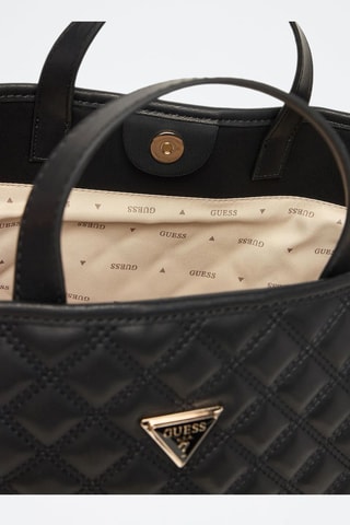 Bolso shopper y bolso de mano - Plateado y negro