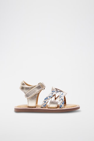 Sandalias de piel - Dorado 