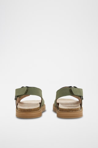 Sandalias de piel de serraje - Caqui