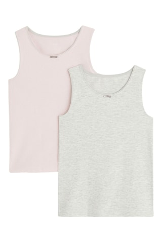 2 camisetas de tirantes - Rosa - Okaidi