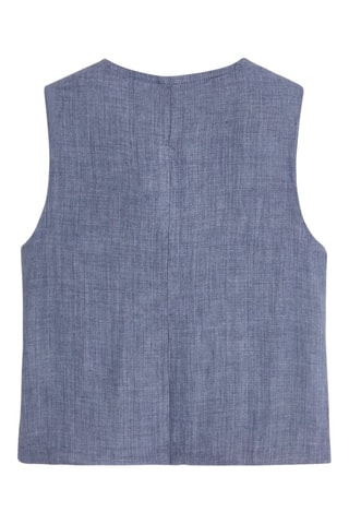 Chaleco de traje de lino - Azul marino jaspeado