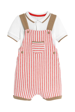 Body polo y peto - Blanco y rojo