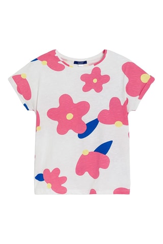 Camiseta - Blanco y fucsia
