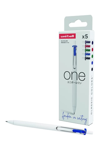 5 stylos à encre gel One Uniball - 0,7 mm