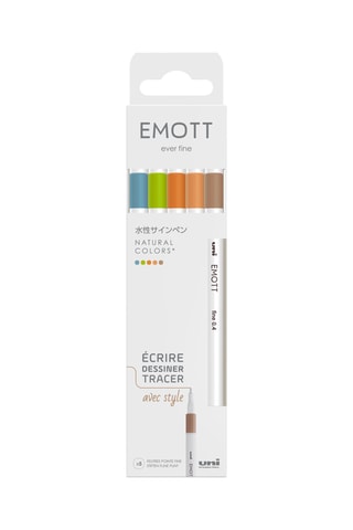 5 feutres couleurs nature Emott - 0,4 mm