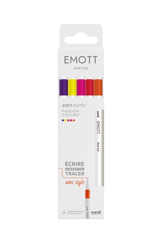5 feutres couleurs passion Emott - 0,4 mm