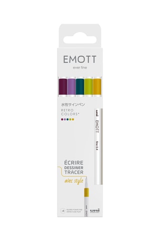 5 feutres couleurs Rétro Emott - 0,4 mm