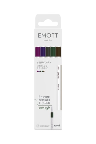 5 feutres couleurs vintage Emott - 0,4 mm