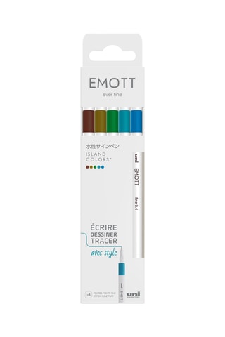 5 feutres couleurs des îles Emott - 0,4 mm