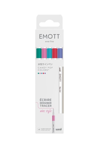 5 feutres couleurs acidulées Emott - 0,4 mm