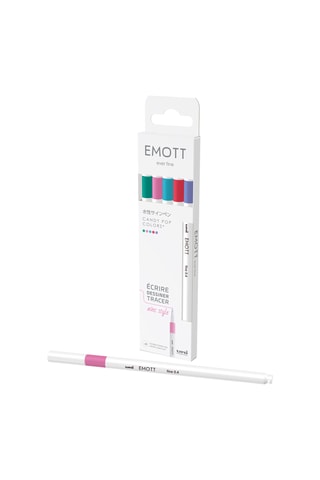 5 feutres couleurs acidulées Emott - 0,4 mm