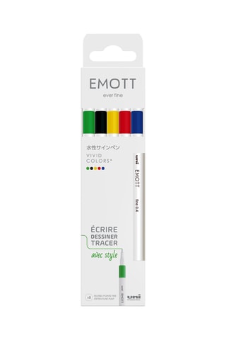 5 feutres couleurs vives Emott - 0,4 mm