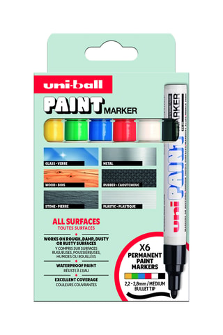 6 marqueurs peinture à l'huile Uniball - 2,2 à 2,8 mm