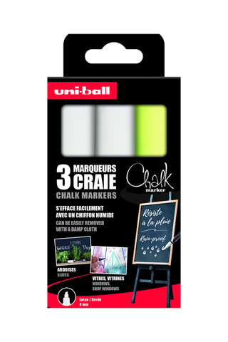 4 marqueurs craie Uniball - 8 mm