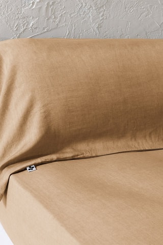 Federa cuscino alla francese in lyocell 57 fili/m² Lysandre - Cammello - 43 x 185 cm