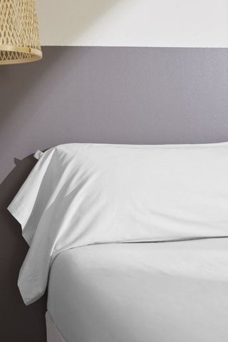 Funda de almohada de percal de algodón 80 hilos/cm² Bally - Blanco