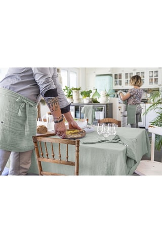 Mantel rectangular de algodón 125 g/m² Gaïa - Verde