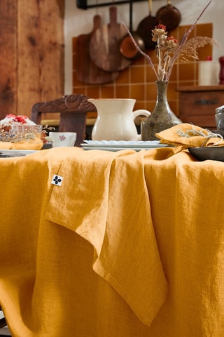 Mantel rectangular de lino Solide - Paprika
