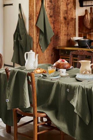 Mantel rectangular de lino Solide - Caqui