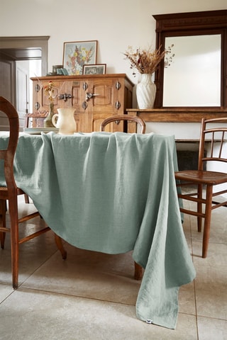 Mantel rectangular de lino Solide - Eucalipto