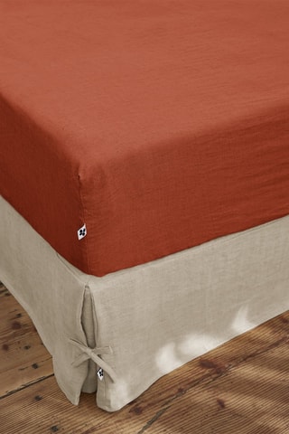 Sábana bajera de lino 160 hilos/cm² Soline - Terracota