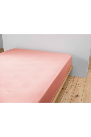 Sábana bajera de gasa de algodón Gaïa - Rosa 