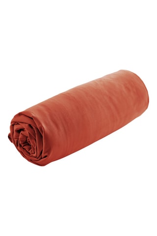 Sábana bajera de percal de algodón 80 hilos/cm² Bally - Terracota