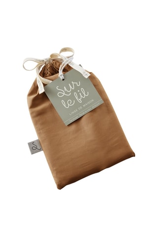 Funda de almohada de percal de algodón 80 hilos/cm² Bally - Marrón