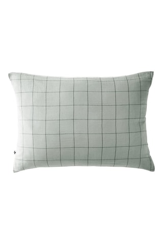 Funda de almohada de algodón 125 hilos/cm² Gaïa Match - Blanco y gris
