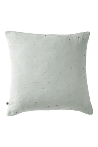 Funda de almohada de algodón 125 hilos/cm² Gaïa Chic - Blanco y dorado