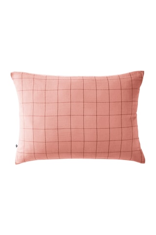 Funda de almohada de gasa de algodón 125 g/m² Gaïa Match - Rosa melocotón 