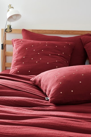 Funda de almohada de algodón 125 g/m² Gaïa Chic - Borgoña